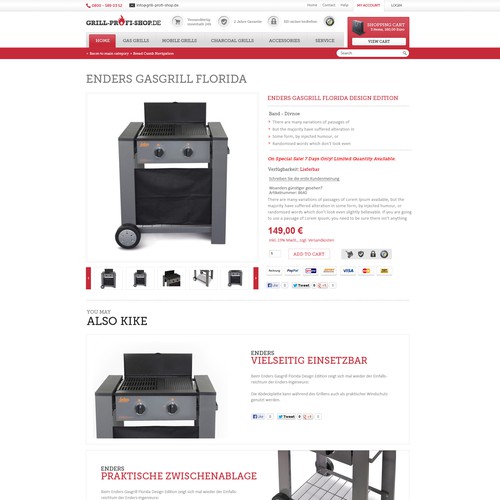 Design di Online-Shop Design: New design for grill-profi-shop.de di Ananya Roy
