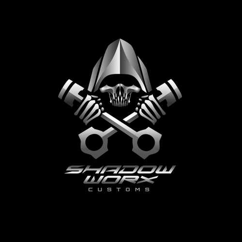 Scary grim reaper logo design for shadowworx motorsports company