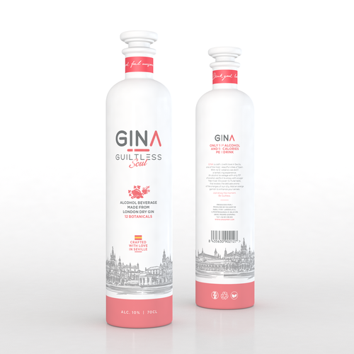 Designs GINA Low alcohol & calories gin Product packaging contest