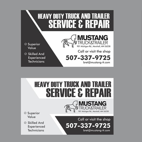 Newspaper Ad for Truck Repair Shop - Mustang Truck & Trailer Diseño de Dzine Solution