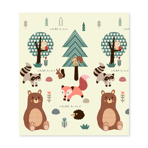 Illustration of kids playmat with animals Design by ies