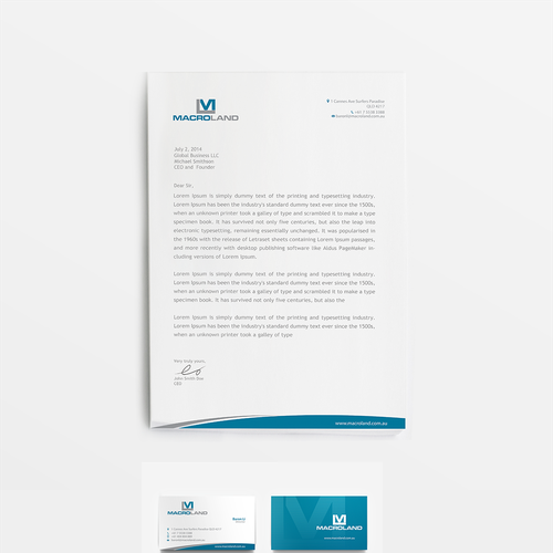 Create a nice business card and letterhead to develop sophisticated brand image for the Property development company Réalisé par conceptu