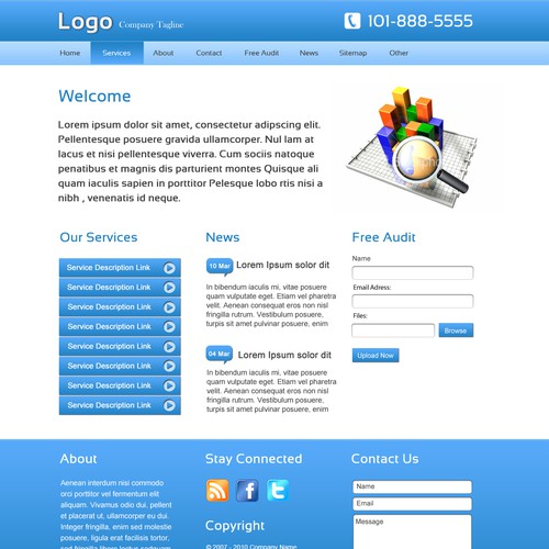 1-3 Page Website Template Design von Devio