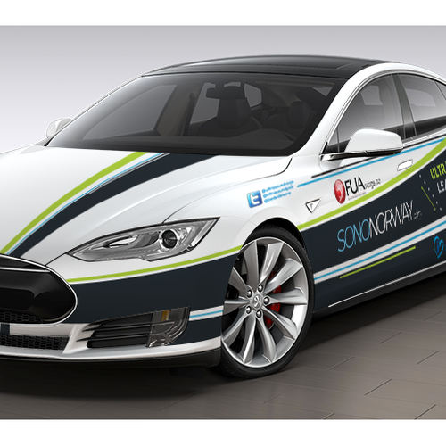 Create an awesome car wrap for Tesla Model S for cutting edge doctors! Design by boskodesign