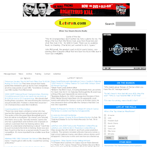 LetsRun.com Homepage Re-Design/Cleanup Diseño de calibreeze