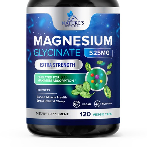 Natural Magnesium Glycinate Design needed for Nature's Nutrition Design by TUNSAY