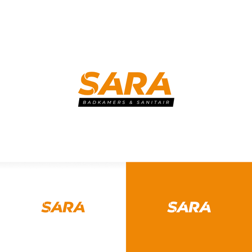 Logo moet SARA zijn ipv saar, letters moeten beeldmerk worden, ‘Badkamers & Sanitair’ eronder!! Design by SDKDS