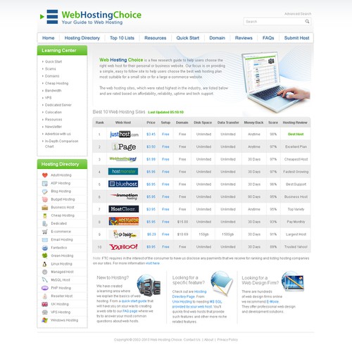 Redesign WebHostingChoice.com Design by anandkumar
