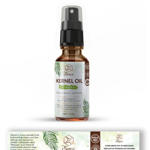 Memorably natural label for Eva's Natural Beauty Products