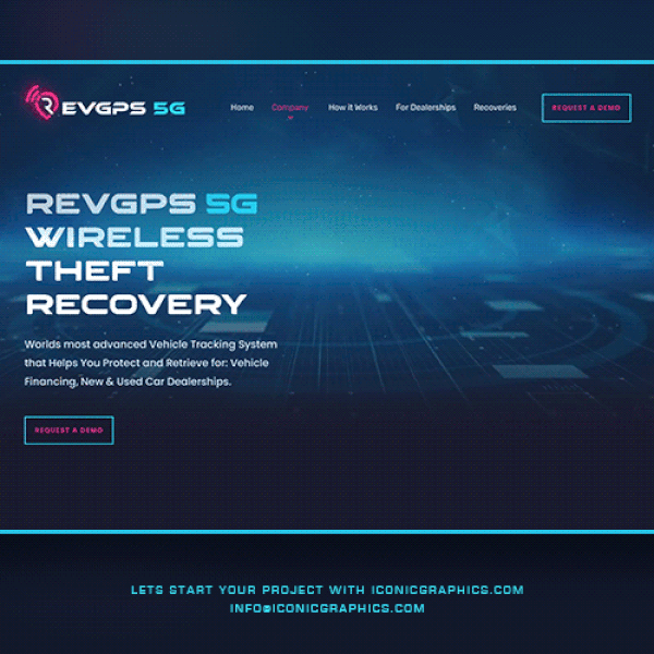 Animated website design for Car theft recovery