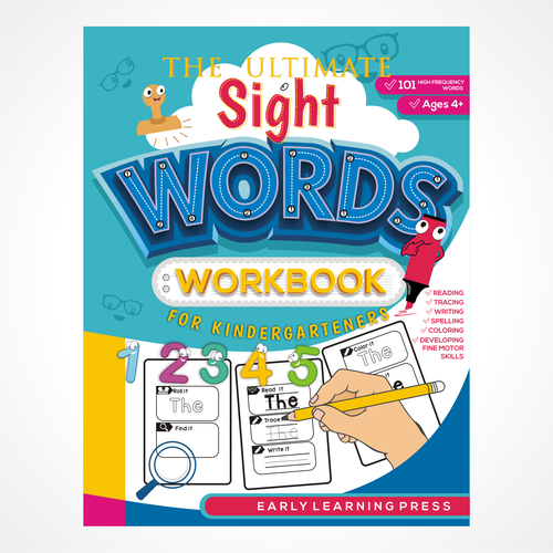 Diseño de Cover and back for a Sight Words Workbook for Kindergarten de JDL's