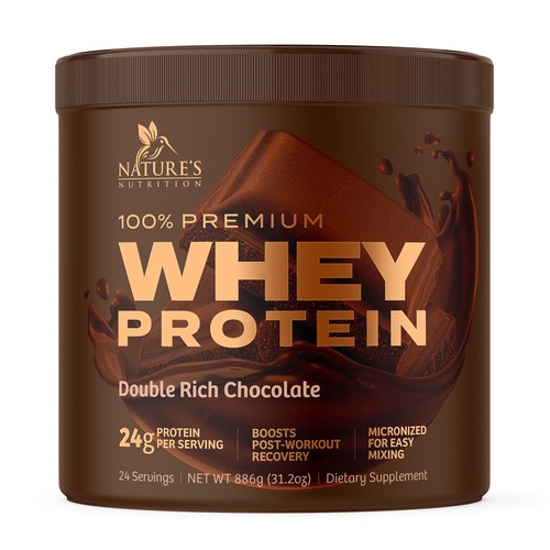 Tasty Whey Protein Chocolate Design Needed for Nature's Nutrition Design réalisé par Leoxgfx