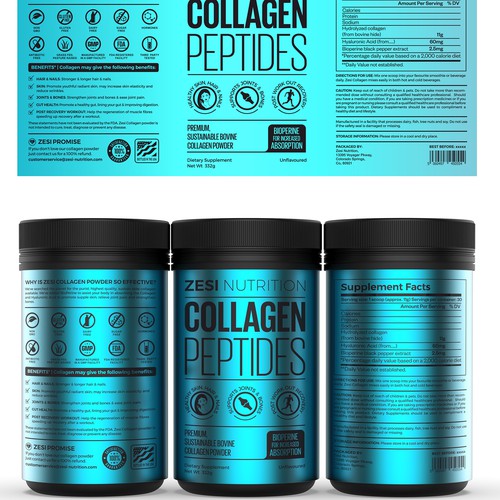 Design an attention grabbing, modern label for our collagen supplement Design by Imee008