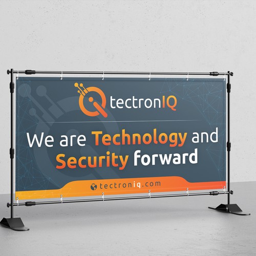 Simple trade show banner for technology company Design by Sketch Media™