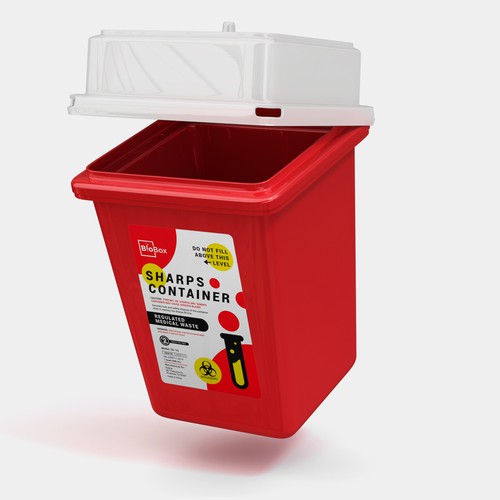 BioBox Sharps Container Label Layout Réalisé par CUPEDIUM