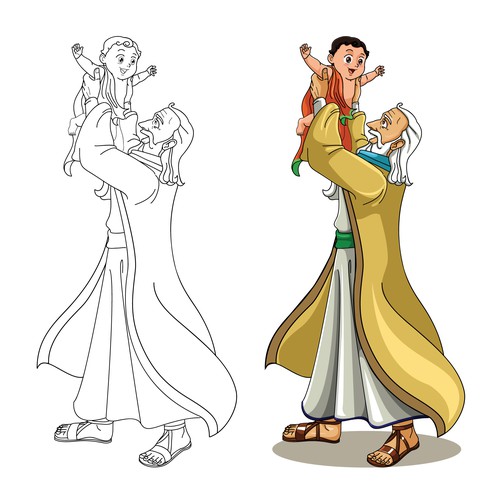 Abraham and Isaac - Vector image Design by Artist86