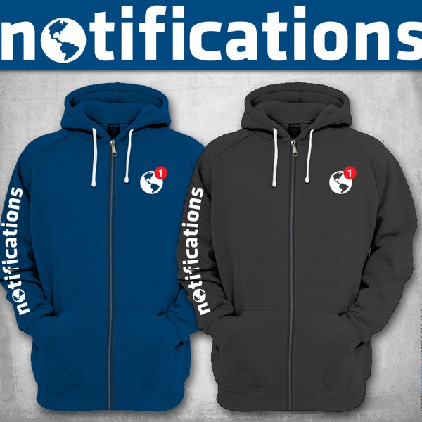 Design by MattDyckStudios titled "Hoodie design for Facebook's Notification team"