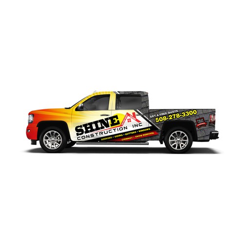 Roofing Company needs vehicle wrap! Guaranteed! Modern & Elegant for GMC Denali 2018 White Truck ! Design von isuk