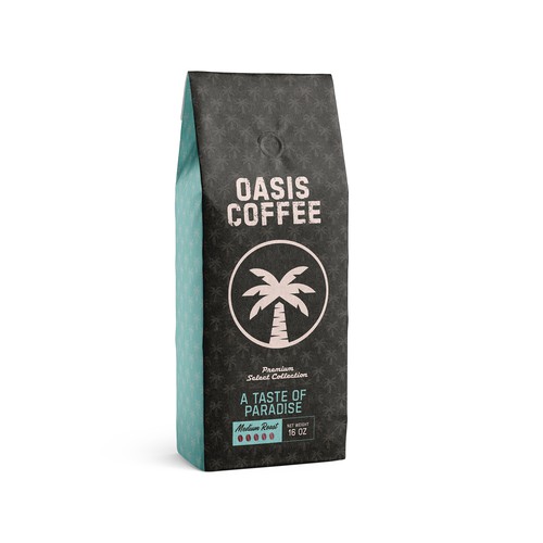 OASIS CAFE COFFEE BEAN PACKAGING DESIGN Design by ghielzact
