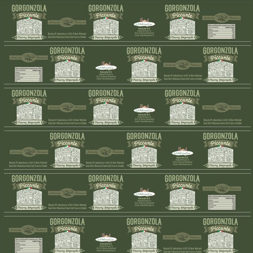 Design a product label set for an Italian Cheese Réalisé par valdo