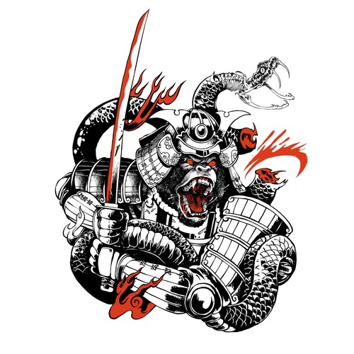 Conceito De Tatuagem De Samurai Gorila Feroz PNG , Ninja Clipart, Samurai,  Resumo Imagem PNG e Vetor Para Download Gratuito