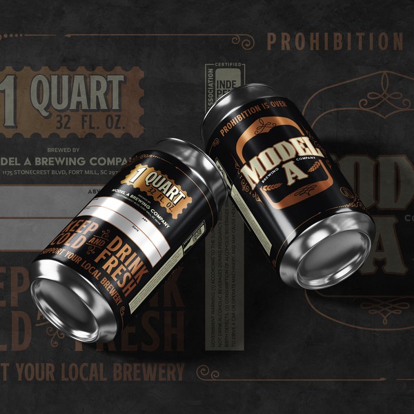 32 oz. Beer Crowler Label, Model A Brewing Co.