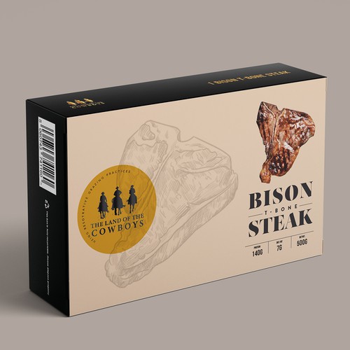 BISON T-BONE STEAK - FROM THE LAND OF THE COWBOYS Design by insertwittyusername