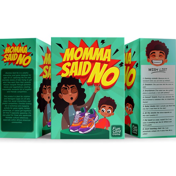 Card game box design, Momma said No