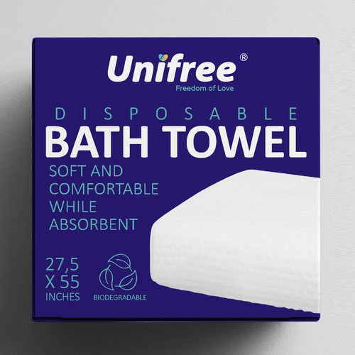 Designs Design a package for our disposable bath towel Product