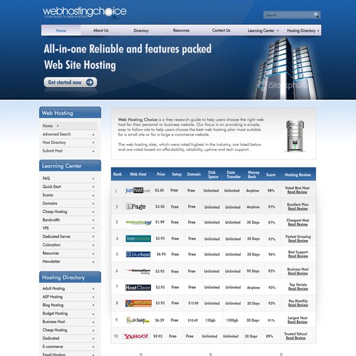 Redesign WebHostingChoice.com Design by sairu