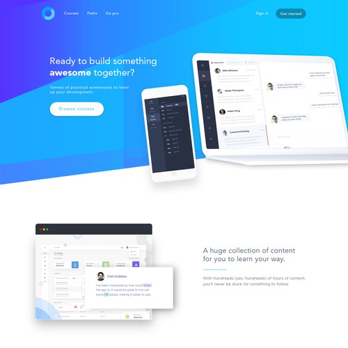 Codecourse needs an awesome new homepage Design by MercClass