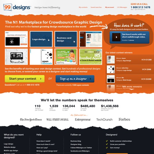 99designs Homepage Redesign Contest Design réalisé par Shishev