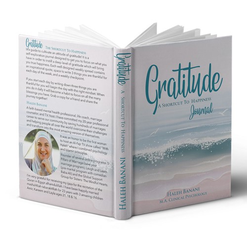 A Gratitude journal cover: Gratitude - A shortcut to happiness Design by Julia Sh.