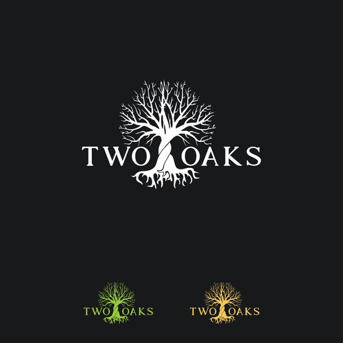 Construction, 3 business owners, use the work TWO oaks in our logo , very bold and intense  graphic Design by Dinata46