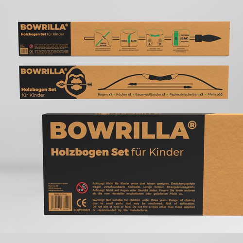 Create an unique craft / corrugated paper box packaging design for our new brand BOWRILLA® Design by Sasha Løft