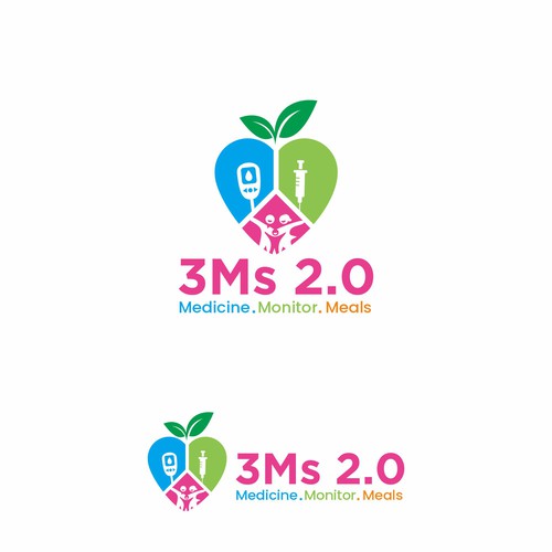 Logo for National Type 1 Diabetes Behavioral Health Research Study “3Ms 2.0” Design by Hoki™