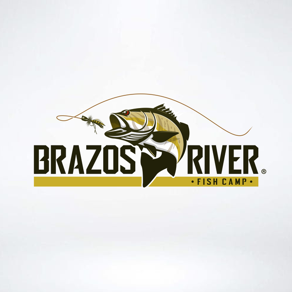 Brazos River Bass Fishing Logo. 