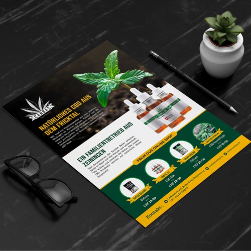 Flyer promotion for local CBD store Réalisé par mahiofficial