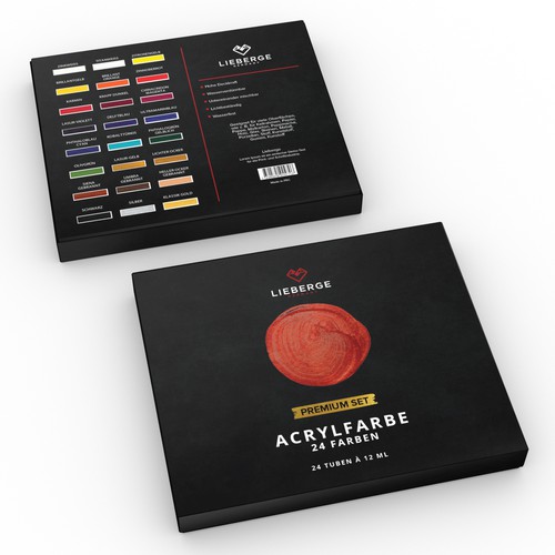 Creative packaging design for acrylic painting Design by Packagingholic