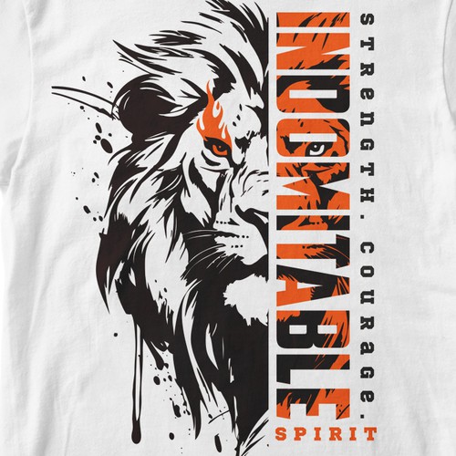 Lion tshirt design to inspire men to greatness Design by mariby ✅