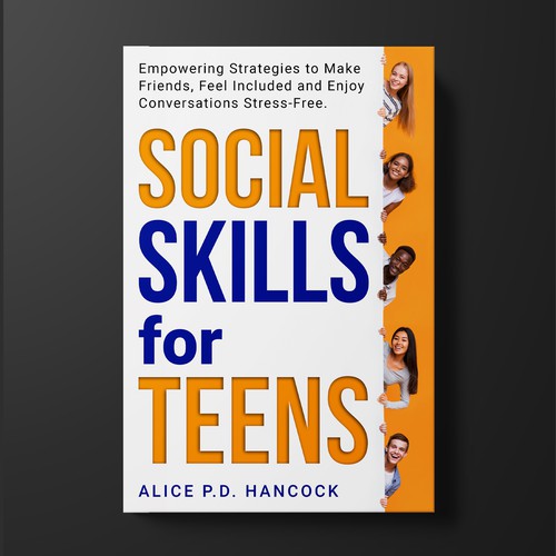 Minimalist Book cover for Teens ages 13-18 suffering from social anxiety and need to learn social skills Design by KMS Arafat