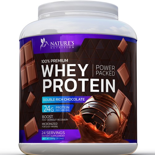 Diseño de Tasty Whey Protein Chocolate Design Needed for Nature's Nutrition de R O S H I N