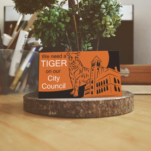 Elect a Tiger to Cambridge (MA) City Council/ Send a tiger to city hall Design by AMPI.design