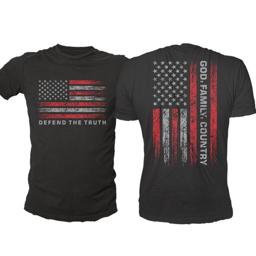 Develop a patriotic shirt that represents: The individual patriot, God, Family, Country Design by -Diamond Head-