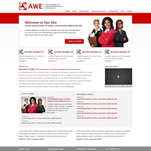 Create the next Web Page Design for AWE (The Association of Women Entrepreneurs & Executives) Ontwerp door xandreanx.