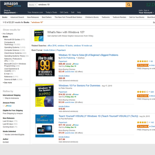 Create a *UNIQUE and BOLD Cover* for a Computer Book on Windows 10 (ebook and paperback) Design by eyereen