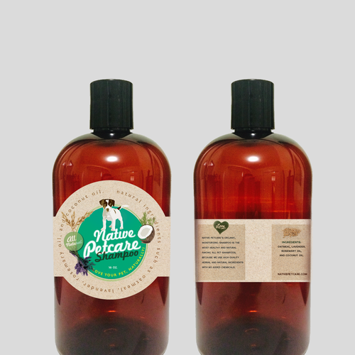 Create a clean, label for Native Petcare, an all-natural dog shampoo! Design by GMarie78