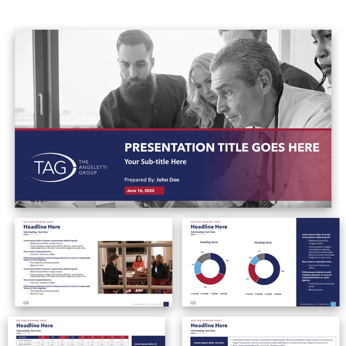 Professional and modern powerpoint template that is easy to edit for use across a variety of clients Design by AndrewDigger