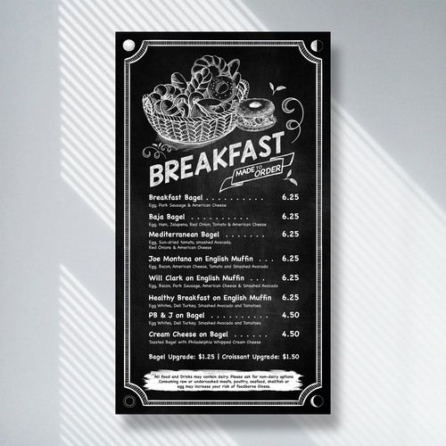 coffee shop menu board design