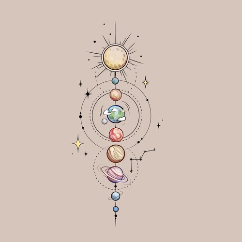 Planetary Tattoo Design Design by Anastasia1995